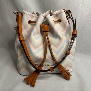Dooney and Bourke Bucket Bag Pastel chevron